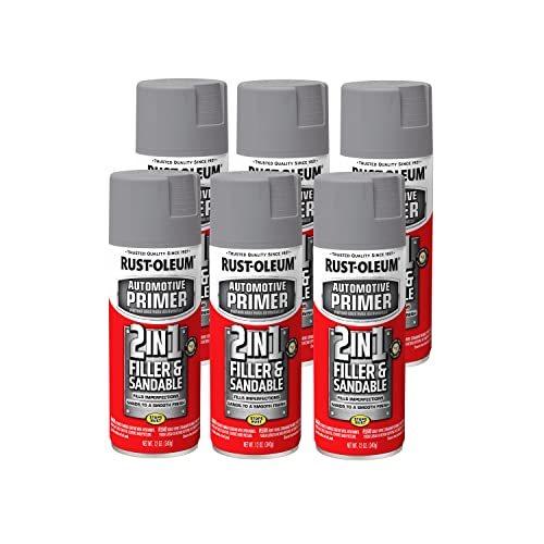 Rust-Oleum Automotive Stops Rust Filler & Sandable Spray Primer, Gray - size: 12 Ounce (Pack of 6)