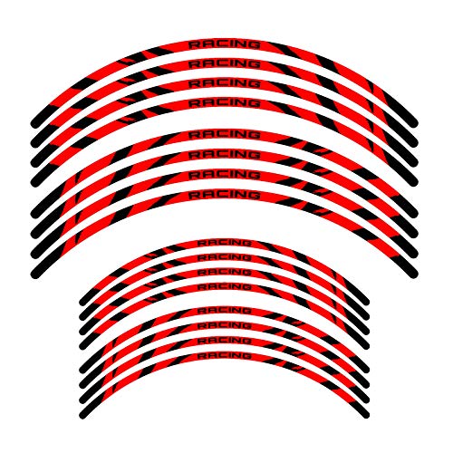 KETABAO Dirt Bike Rim Tape W02 Decal Stickers Stripes 21 19 inch Compatible with RM250 RMZ 250 450 RM-Z250 (Red) - color: Red