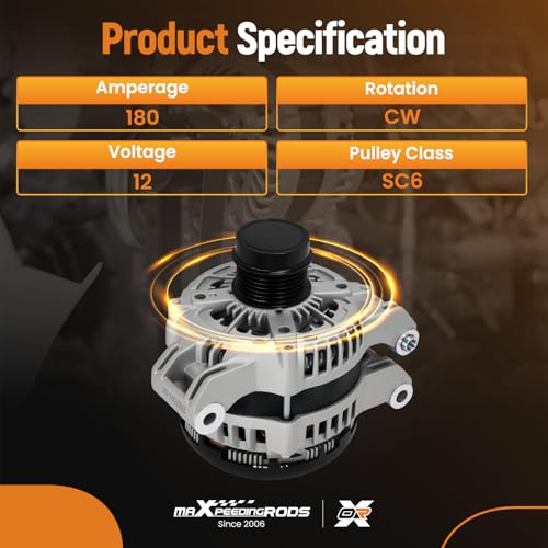 maXpeedingrods 180 Amp Alternator 3.6L for Jeep Grand Cherokee 2011-2020 - size: 11598N