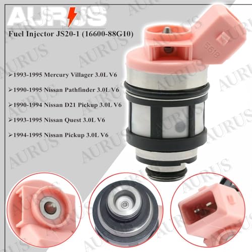 1pc AURUS OEM Fuel Injector 16600-88g10 JS20-1 Compatible With Mercury Villager (1993-1995), works for Nissan Pathfinder (1990-1995) D21 Pickup (1990-1994) Quest (1993-1995) 3.0L V6 Cylinder - size: 1 pc