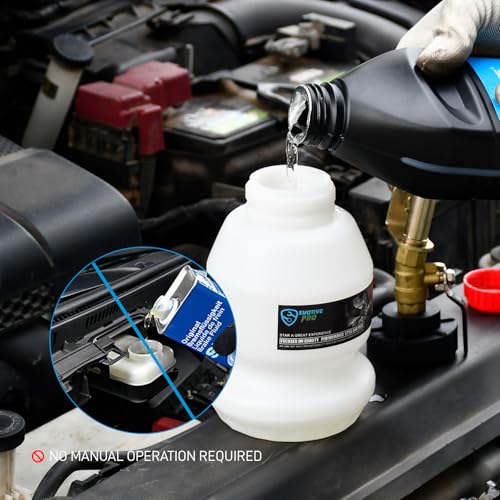 SMOTIVEPRO 1L Brake Fluid Refilling Bottle with Swivel Clamp and Switch Valve for Automotive Brake Flushing, Bleeding, and Master Cylinder Brake Fluid Refilling - size: 1Lbrake Refilling Bottle