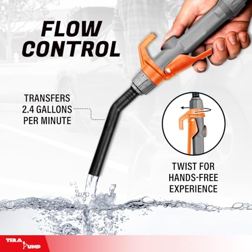 TERA PUMP 3rd Gen. Fuel Transfer Pump w/Quick Flow Control Nozzle - style: 8.2 ft Pump (3 Pwr Options)