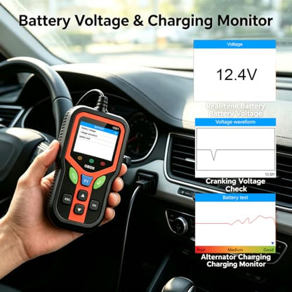 OBD2 Scanner, Check Engine Light Code Reader with Battery Test