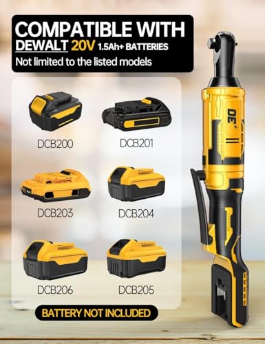 APEXPOWER 3/8 Inch Cordless Ratchet Wrench (Deep Black/Yellow) - color: Deep Black/Yellow