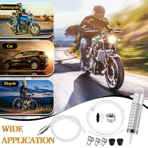 Brake Bleed Kit Hydraulic Disc Clutches Bleeding Kit Includes 100ml Syringe 50cm Hose and One Way Check Valve Tube Bleeding Tool for Motorcycle Cars Brake System Repair Maintenance