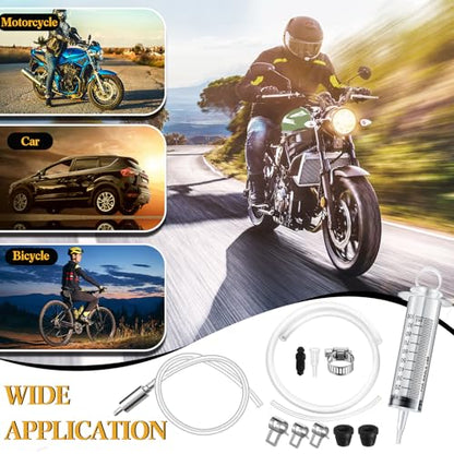 Brake Bleed Kit Hydraulic Disc Clutches Bleeding Kit Includes 100ml Syringe 50cm Hose and One Way Check Valve Tube Bleeding Tool for Motorcycle Cars Brake System Repair Maintenance