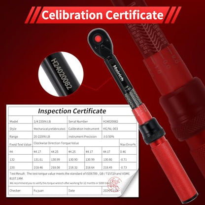 Hairich Torque Wrench Bicycle,1/4 inch drive 2.3-24.9 N.M/20-220IN.LB, Bike Torque Wrench Set,30PCS Click Torque Wrenches with 1/4 Ratchet Wrench, Extension Bar, Sockets for Bicycle - size: 30PCS 1.67-18.33 FT.LB