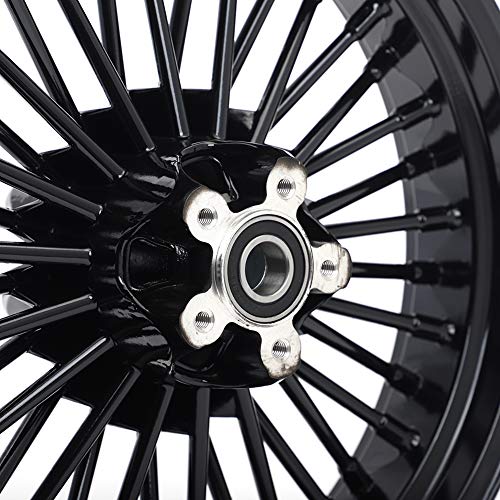 TOFR 18x3.5 16x3.5 Fat Spoke Wheels Black For Harley Touring Baggers 84-08 - color: Gloss Black, size: Front:18x3.5 Rear:16x3.5