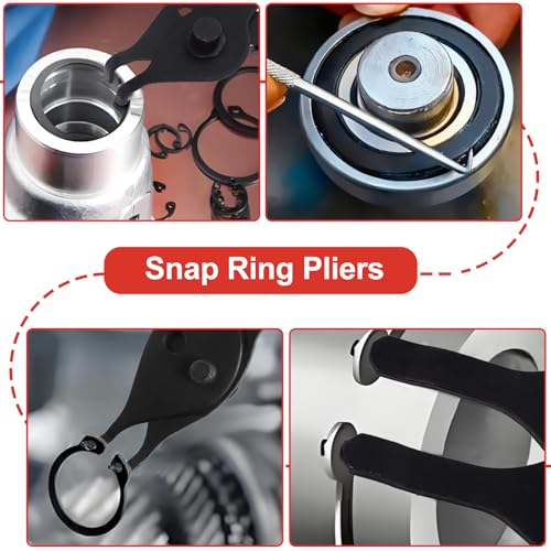 Doaho 10pcs Snap Ring Pliers Set with Straight/Bent Jaw,Storage Case - size: 10 PCS