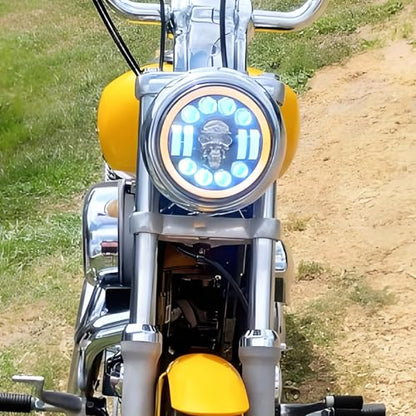 Motorcycle 7" Headlight Housing 7 Inch Head Lamp Bucket Fit for Harley Dyna Softail FX Custom Sportster XL (Chrome) - color: Chrome