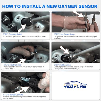 O2 Oxygen Sensor 4Pcs Compatible with Cadillac Escalade, Chevrolet Avalanche 1500 Silverado 1500 Suburban 1500, GMC Sierra 1500 Yukon XL 1500 Replaces# 234-4668, 15284, 21546
