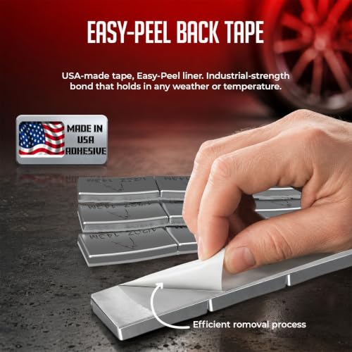 Wheel Accessories Parts 1/2 Oz. 0.50 Oz. Grey Low Profile Stick-On Adhesive EasyPeel Tape Wheel Balancing Weights 0.34 kgs 0.75 lb Box US Made Tape 24 Pcs per Box - size: 24 Pcs Silver, style: 1/2 Oz Segment