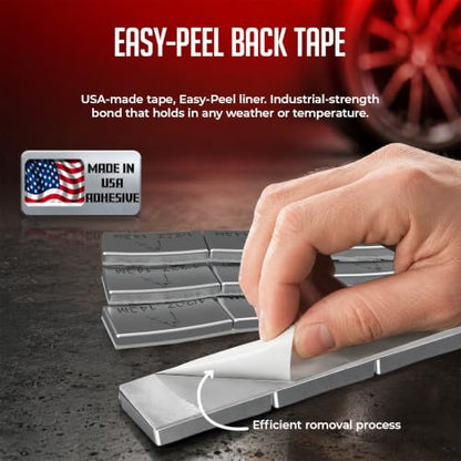 Wheel Accessories Parts 1/2 Oz. 0.50 Oz. Grey Low Profile Stick-On Adhesive EasyPeel Tape Wheel Balancing Weights 0.34 kgs 0.75 lb Box US Made Tape 24 Pcs per Box - size: 24 Pcs Silver, style: 1/2 Oz Segment