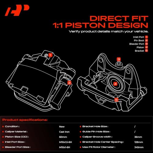 A-Premium Front Left Driver Disc Brake Caliper with Bracket