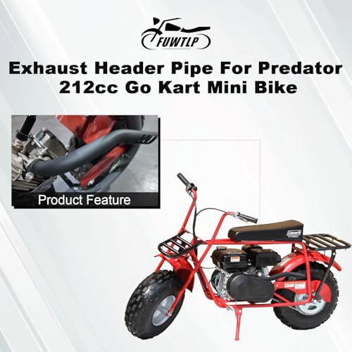 Exhaust Header Pipe Kit For Predator 212cc 224cc 196cc For Coleman CT200u CT200u-ex BT200X KT196 6.5hp Baja Warrior MB200 GX160 GX200 Clone Engine Go Kart Mini Bike Black - style: Black