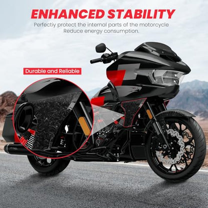 Motorcycle Side Fairing Panel Bracket Kit for Harley Touring CVO Road Glide ST FLTRXSTSE 2024 FLTRXSE 2023, Unpainted/Bright Black Spoilers Cover Support Accessories - size: Forge Carbon