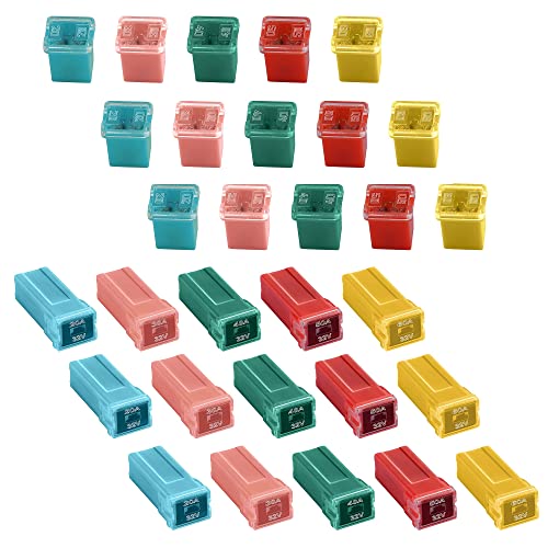 30 PCS Box Shaped Car Fuses Kit (20A, 30A, 40A, 50A, 60A)
