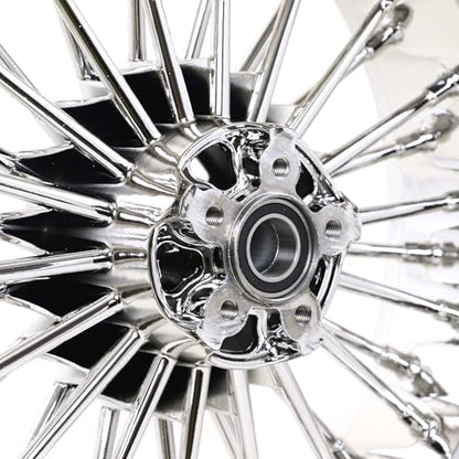 TOFR 18inch Rear 36 Fat King Spoke Wheel Rim For Harley Softail 2006-2010 - color: Chrome, size: Rear:18x5.5