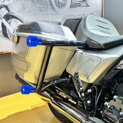 Crash Bar Wheel Screw Fit for Harley Touring and Softail - style: Blue Wheel with Blue Slider