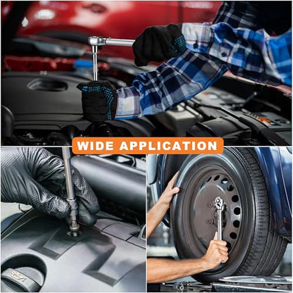 AEROFORCE 14PCS 3/8-Inch Drive Swivel Magnetic Spark Plug Socket Set with 3/8" Torque Wrench (5-45 Lb.ft/6.8-61.2 Nm), Universal Joint & Extension Bar - Durable CR-V Steel for Easy Spark Plug Removal - size: 14PCS Magnetic