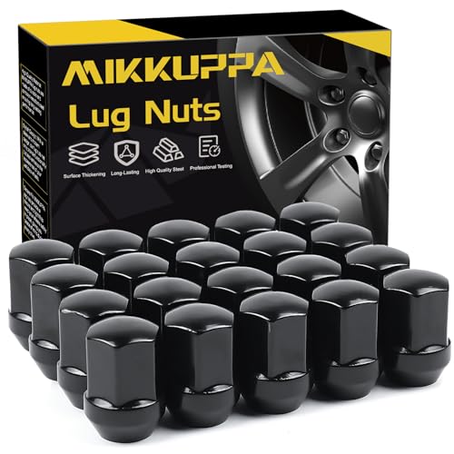 MIKKUPPA 9/16-18 OEM Lug Nuts, Black 20PCS One-Piece Large Acorn Seat - color: Black, size: 20PCS - For 2002-2011 Ram 1500