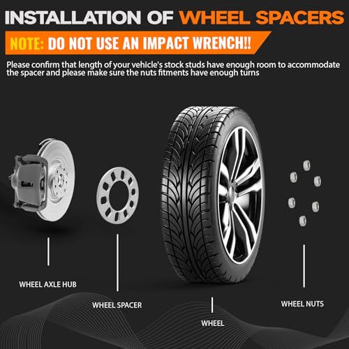4 Pack Universal Wheel Spacers, 5/16" (8mm) Die Cast Replacement Wheel Spacer for 5 Lugs Wheels/Rims, Fits 100-120mm Multiple Bolts Pattern, 5x100, 5x108, 5x110, 5x112, 5x114.3, 5x115, 5x120 - size: 8mm-Pack of 4