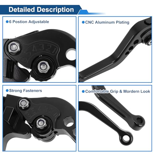 Short Brake Clutch Levers for Triumph Tiger 800 XC/XCX 2015-2018 - color: Black