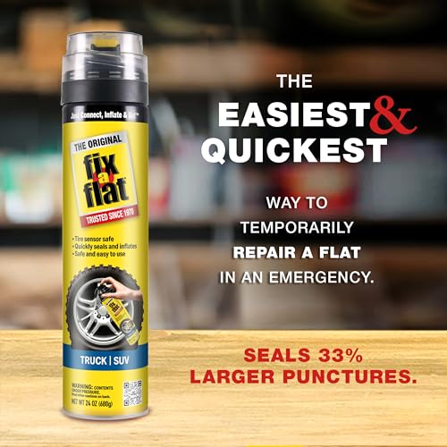 Fix-A-Flat S60369 Aerosol Emergency Flat Tire Repair and Inflator, for X-Large Tires, Eco-Friendly Formula, Universal Fit for All Cars, Trucks and SUVs, 24 oz. (Pack of 1) - size: Truck / SUV