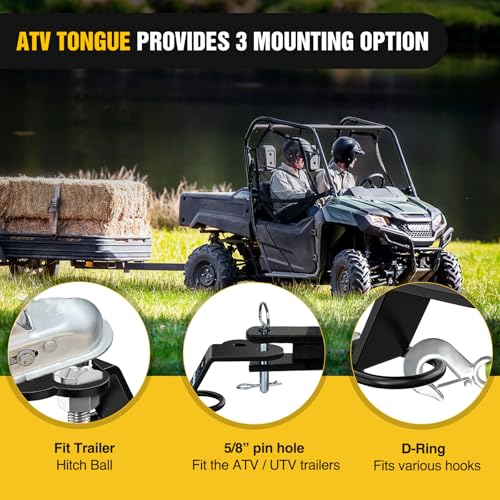 Nilight ATV UTV Three-Way Hitch Adapter Heavy Duty Lawn Mower Attachment | 3500lbs 3" Drop/Rise, Heavy Duty Universal ATV Hitch Attachments, Trailer Hitch Adapter - color: Three-Way Hitch