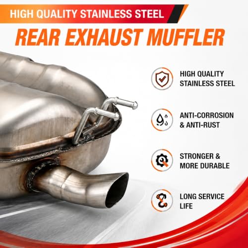 21145 Left Rear Exhaust Muffler for 2018-2022 Honda Accord 2.0L E414H - size: Honda Accord 2.0L 2018-2022