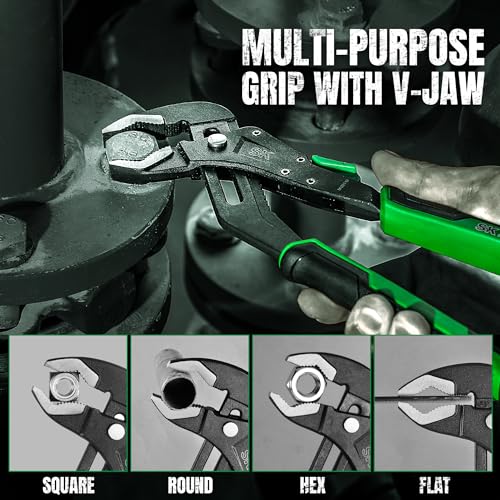 SK 10'' Quick Adjust Water Pump Pliers, SureGrip V-Jaw Groove Joint Pliers - size: 10" Quick Adjust Groove Joint Pliers