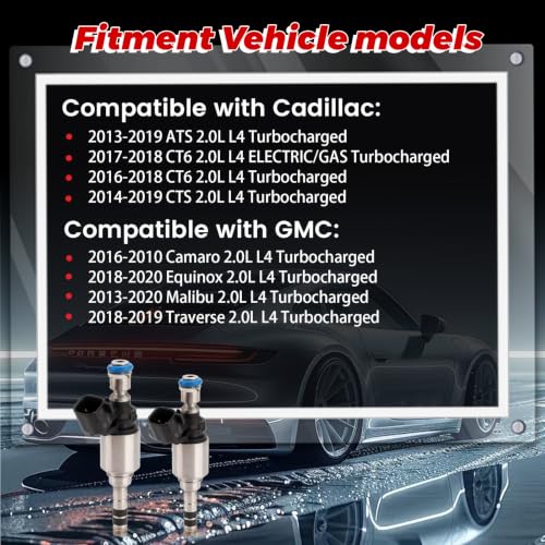 4-Pack Fuel Injectors Set | Compatible with Buick Envision Regal Sportback TourX Cadillac ATS CT6 CTS Chevrolet Camaro Malibu GMC Terrain 2.0L L4| Replaces FJ1206 12662571 800-2242N - size: 4 X FJ1206