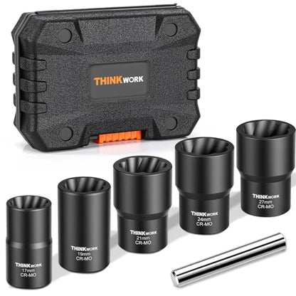 6-Piece Lug Nut Removal Tool, 1/2" Drive Wheel Lock Removal Kit - size: 6-piece