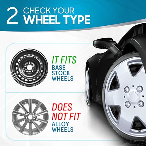 BDK 15 Inch Replacement Hubcaps for Cars (Set of 4), Wheel Cover Hub Cap - style: OG 4-Lug 15"