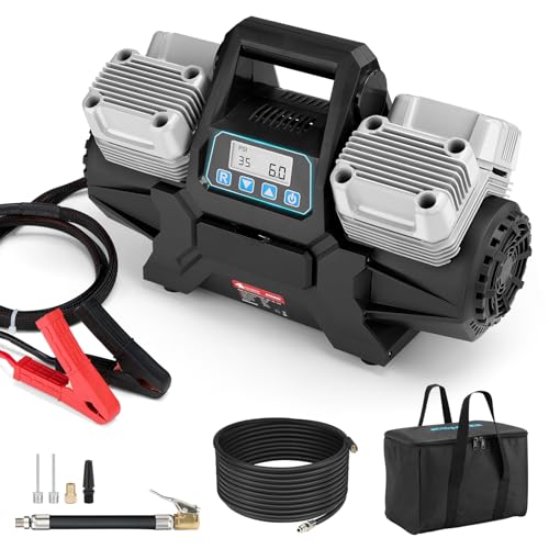 Kohree 12V Four Cylinder Fast Air Compressor with Digital Display Panel