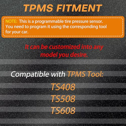 Universal Programmable TPMS Sensors, 2-in-1 Dual Frequency 315/433MHz, 4PCS