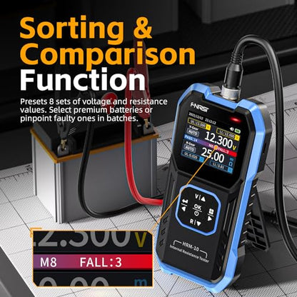 FNIRSI HRM-10 Precision Voltage Internal Resistance Battery Tester - size: HRM-10