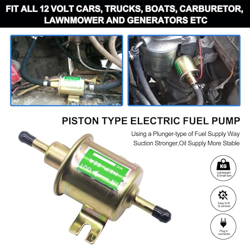 Electric Fuel Pump 12V, Universal Low Pressure 12 Volt Transfer Pump - size: HEP-02A