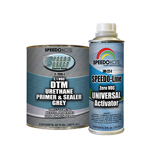 Speedokote DTM 2.1 voc Grey Urethane Primer Sealer quart kit, 4:1 mix, SS-2000G-Q/SMR-222-8