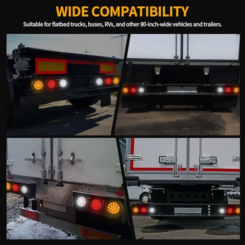 2 PCS 63 LED Trailer Tail Lights Bar Kit with Iron Bracket Base - color: Tail Lights-A