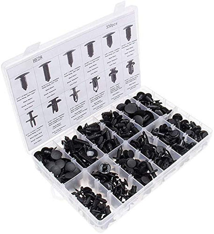 ANTS PART 330Pcs Car Bumper Clips Plastic Rivet Fasteners Push Retainer Kit