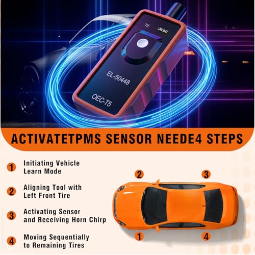 Car TPMS Relearn Tool Tire Sensor, EL-50448 Tire Pressure Monitor Sensor Activation Reset Tool OEC-T5, Automotive System Programming Training for Most Series Vehicles