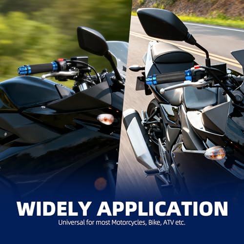 DREAMIZER 7/8 Handlebar Grips Non-Slip Motorcycle Grip w/Throttle Handle Grips Cable Clamp Compatible with Harley Honda Yamaha and More - color: Blue