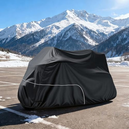Motorcycle Cover Heavy Duty 300D Waterproof for Touring Ultra - color: Black
