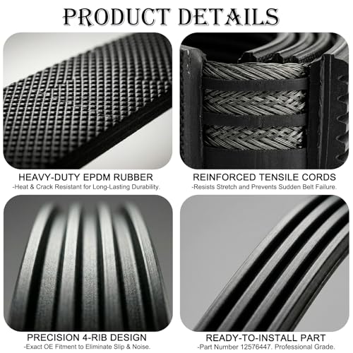 AC Belt 12576447 4PK960 for 1999-2008 Chevy Silverado 1500 2500 GMC Sierra Tahoe Yukon Escalade 4.8L 5.3L 6.0L V8, Air Compressor Serpentine Belt,K040378 Anti-Stretch Rubber Built for 60K+ Miles - size: 4PK960