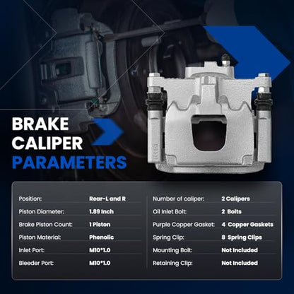 Rear Brake Caliper Assembly for Dodge Nitro 2007-2011 3.7L 4.0L - size: Rear [18B5047 & 18B5046]