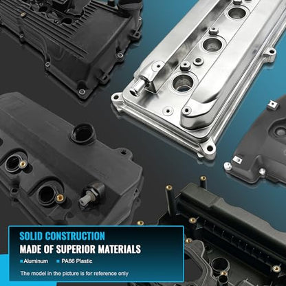 Engine Valve Cover with Gasket Plastic for 2006 2007 2008 2009 2010 2011 Hyundai Accent Kia Rio 1.6L [264-990][22441-26801][2241026855]