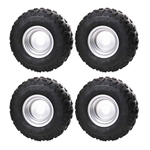 TDPRO 4PCS 145/70-6 Tires With 6 inch Wheels Rims for ATV Go Kart - color: 4PCS