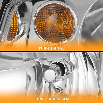 WEELMOTO Headlights for 1999-2005 VW Jetta Mark 4 without Fog Halogen