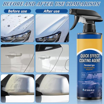2Pcs Advanced Car Quick-Acting Coating Agent Spray, Car Coating Spray, 2025 New Quick Effective Coating Spray,Car Scratch Wax Polish Spray Waterless Wash, Oil Film Emulsion Glass Cleaner